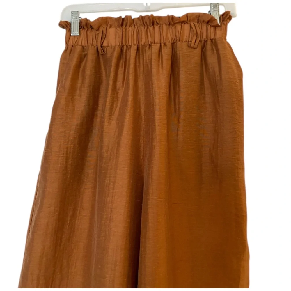 Lost + Wander Anthropologie Wide Leg Pants Silk Linen Boho Lagenlook Sz XS - Picture 2 of 6